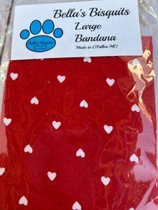 Red with white Valentine Hearts