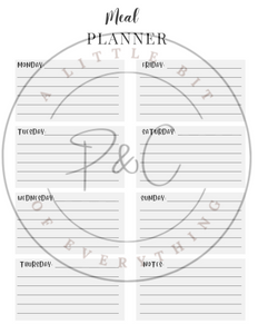 Digital Download: Weekly Meal Planner