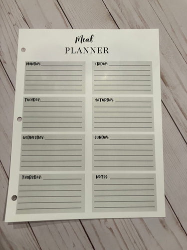 Laminated: Meal plan